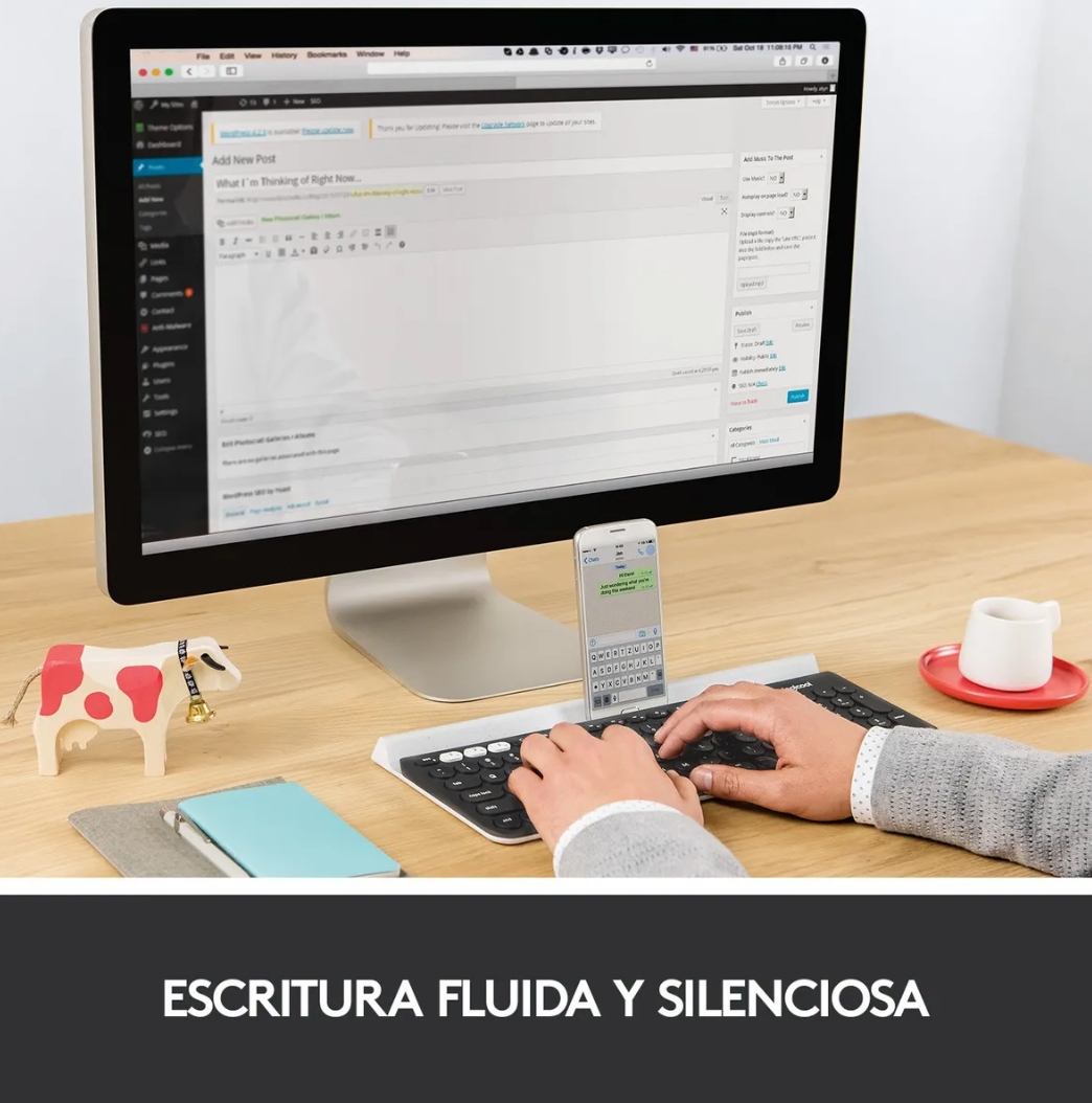 Teclado Bluetooth Multi-device Logitech K780 Color del teclado Negro Idioma Español Latinoamérica