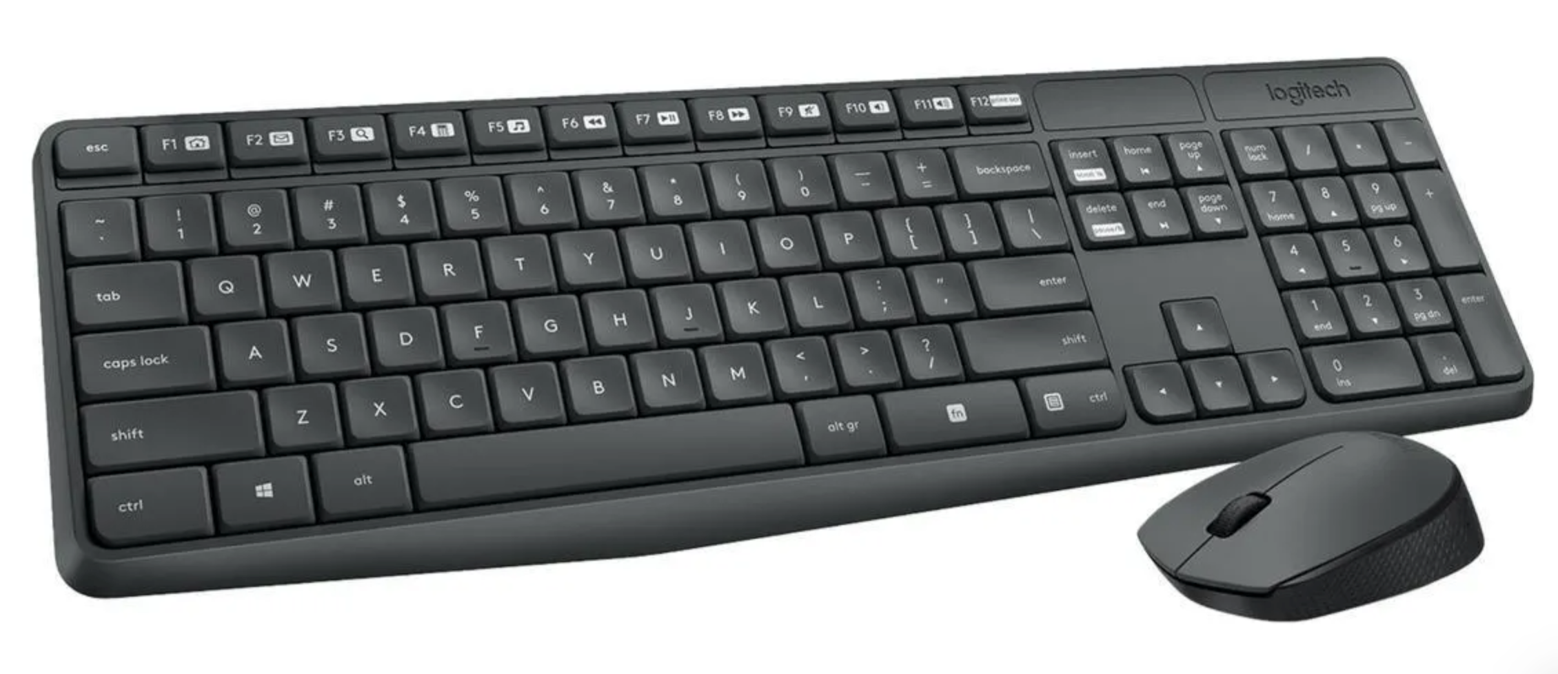 Kit Teclado Y Mouse Inalambrico Logitech Mk235 Color del teclado Negro