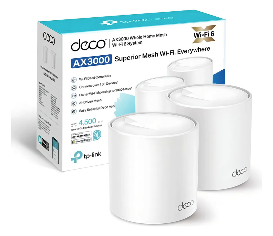 Sistema Wi-Fi mesh, Router, Access point, WMM TP-Link V1 Deco X50 blanco pack x 2 unidades