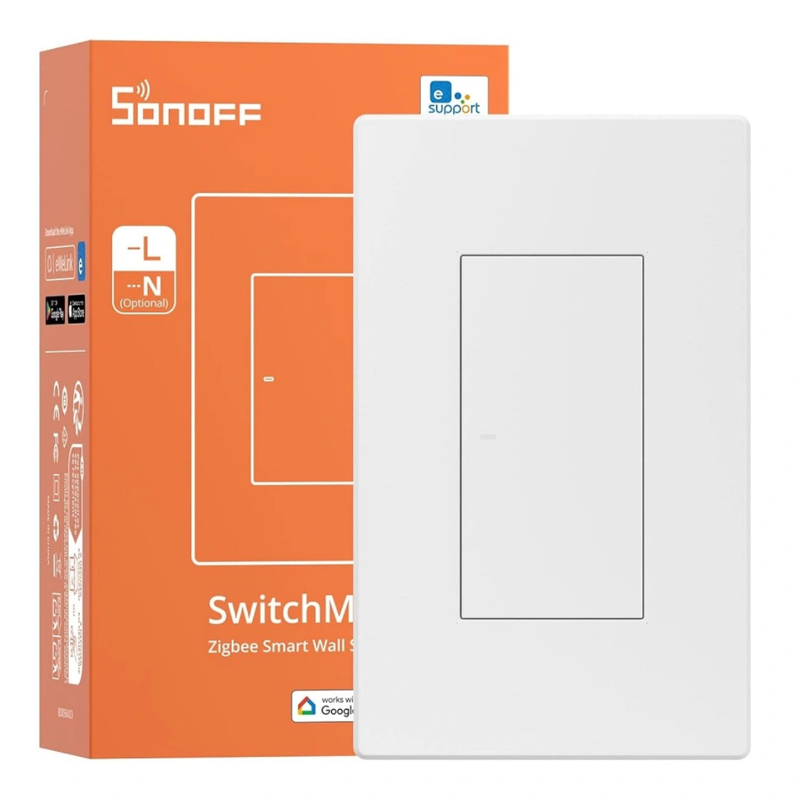 Interruptor Inteligente Sin Neutro Sonoff Switchman Zbm5-2c Blanco