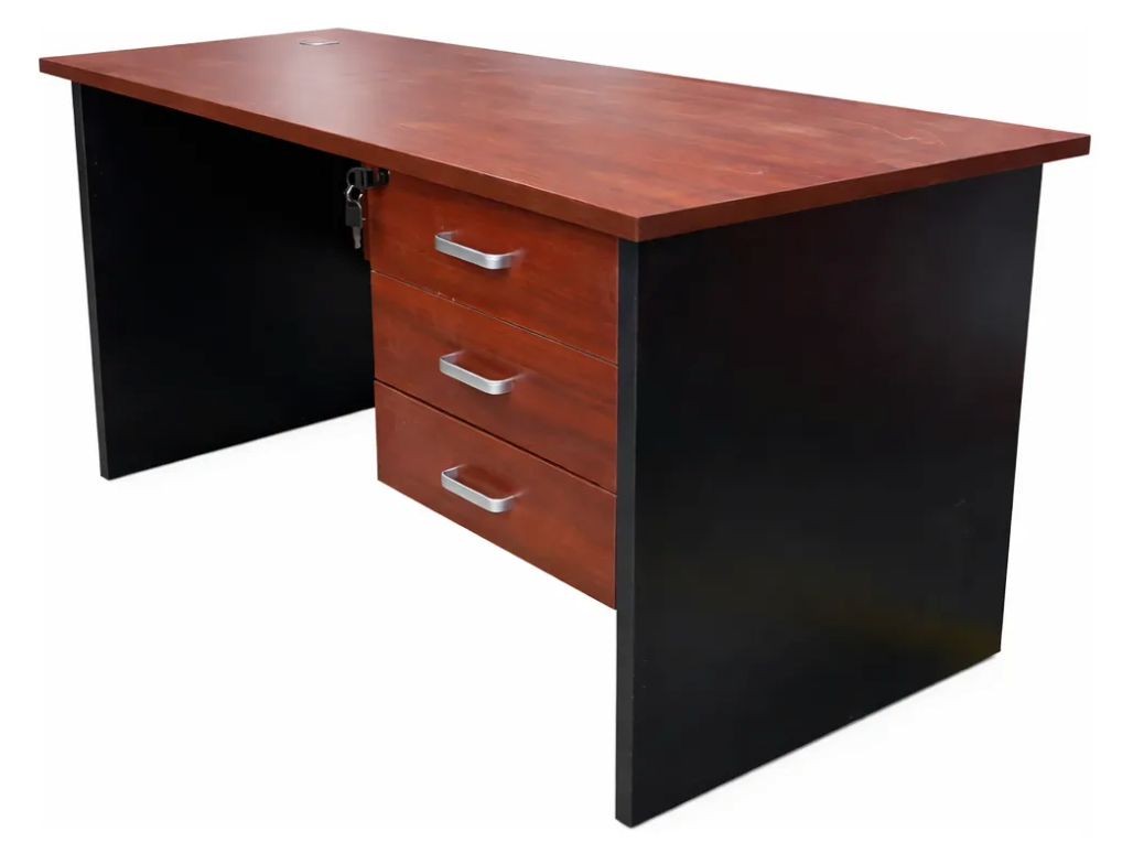 Escritorio De Oficina Con 3 Cajones 150x60x75 Cerezo