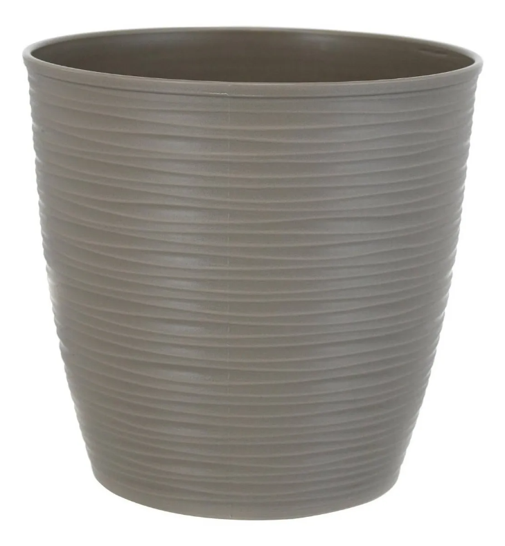 Maceta Macetero Redondo Estilo Piedra 33x30 Cm Marca Reyplast Taupe