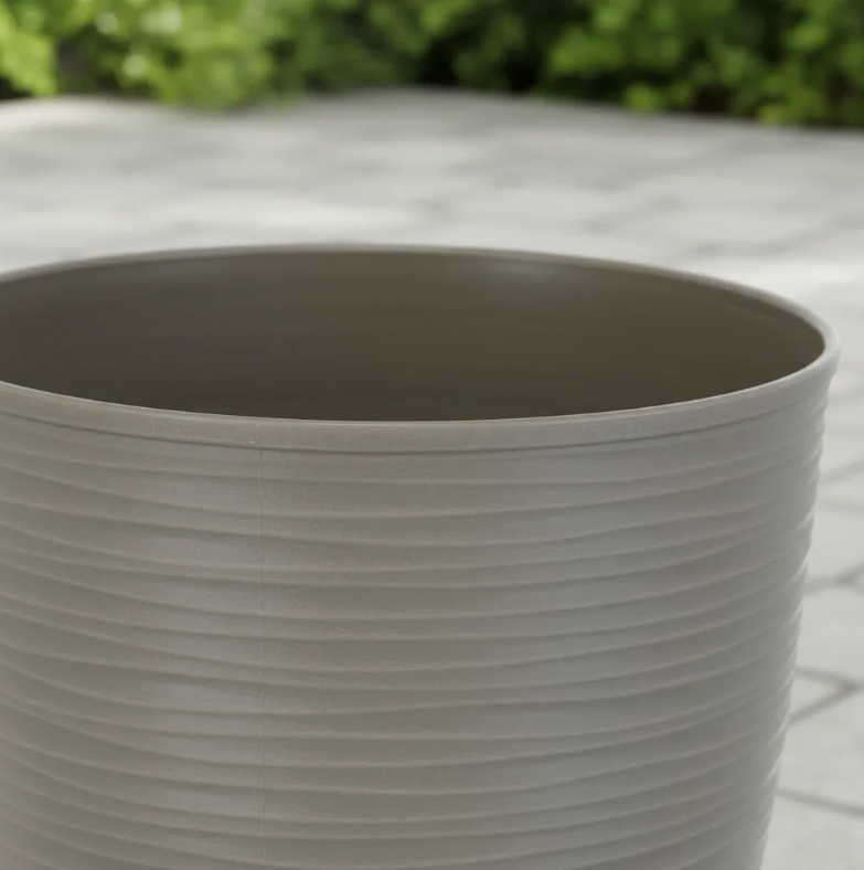 Maceta Macetero Redondo Estilo Piedra 33x30 Cm Marca Reyplast Taupe