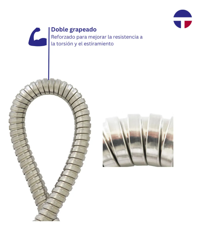 Set De Ducha Con Flexible Freiburg Plateado Cromado