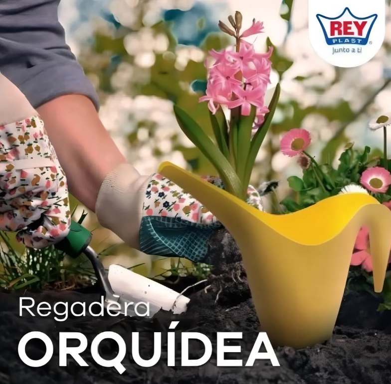 Regadera Jardín Reyplast Orquídea 1.95l Plástico Marrón Claro