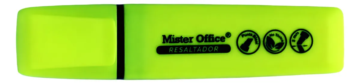 Destacador Jumbo Punta Biselada 12 Unidades Mister Office Amarillo