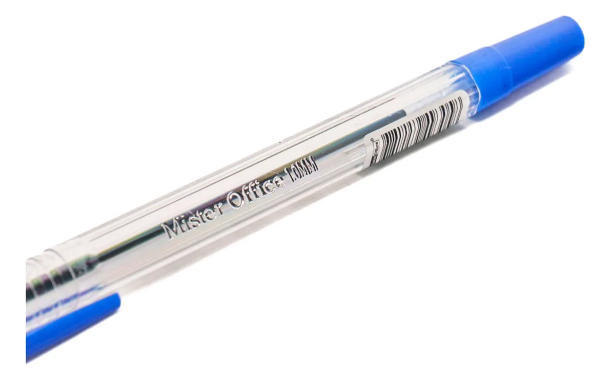 Lápiz Pasta Mister Office Azul Punta Media 50 Unidades