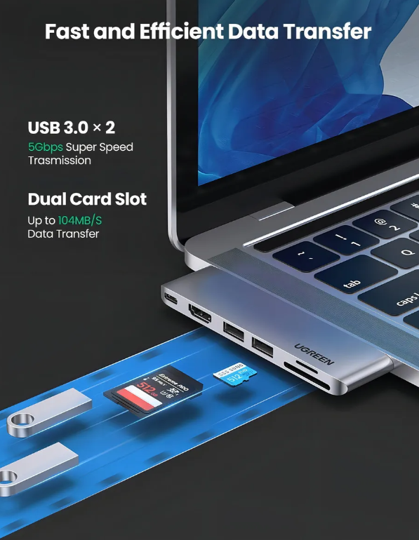 Ugreen 80856 Adaptador Usb C Hub Para Macbook Pro Macbook Air M1