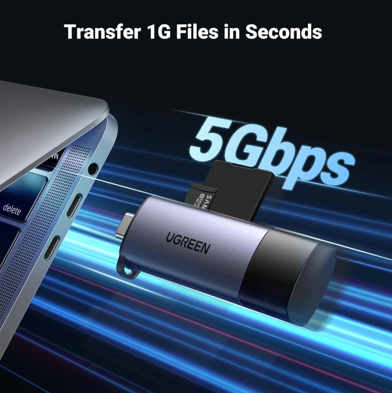 Lector de tarjetas 2 en 1 usb c otg ugreen cm158 50706