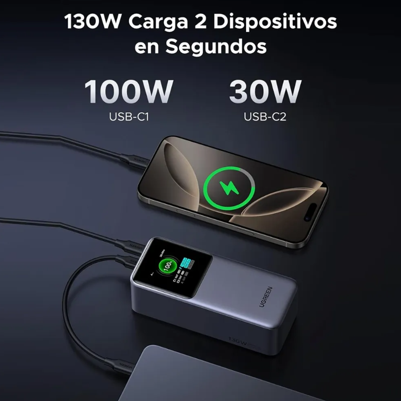 Power Bank UGREEN PB721 20.000 mAh 130W Negro
