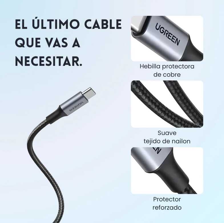 Ugreen Cable Usb-c A Usb-a 1m Carga Rápida 3a Color Negro Negro