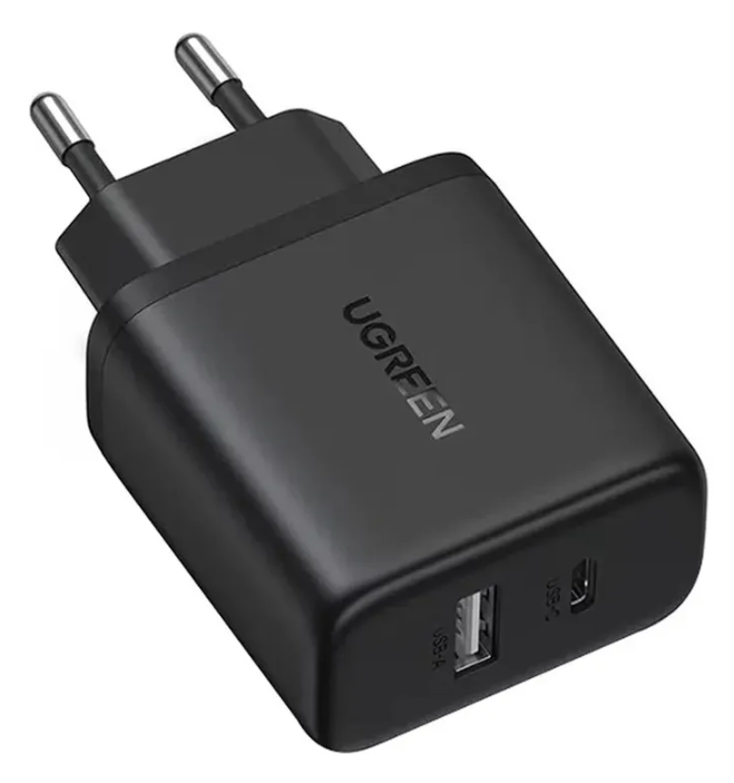 Cargador Fast Charger 20w 2 Puertos Usb-c+a Negro Ugreen Negro