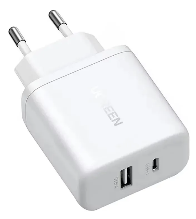 Cargador Fast Charger 20w 2 Puertos Usb-c+a Blanco Ugreen