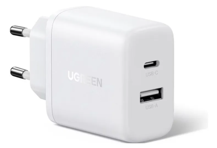 Cargador Fast Charger 20w 2 Puertos Usb-c+a Blanco Ugreen