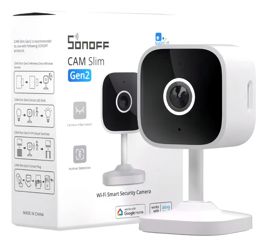 Cámara De Seguridad Wifi Full Hd Sonoff Cam Slim Gen2 Color Blanco