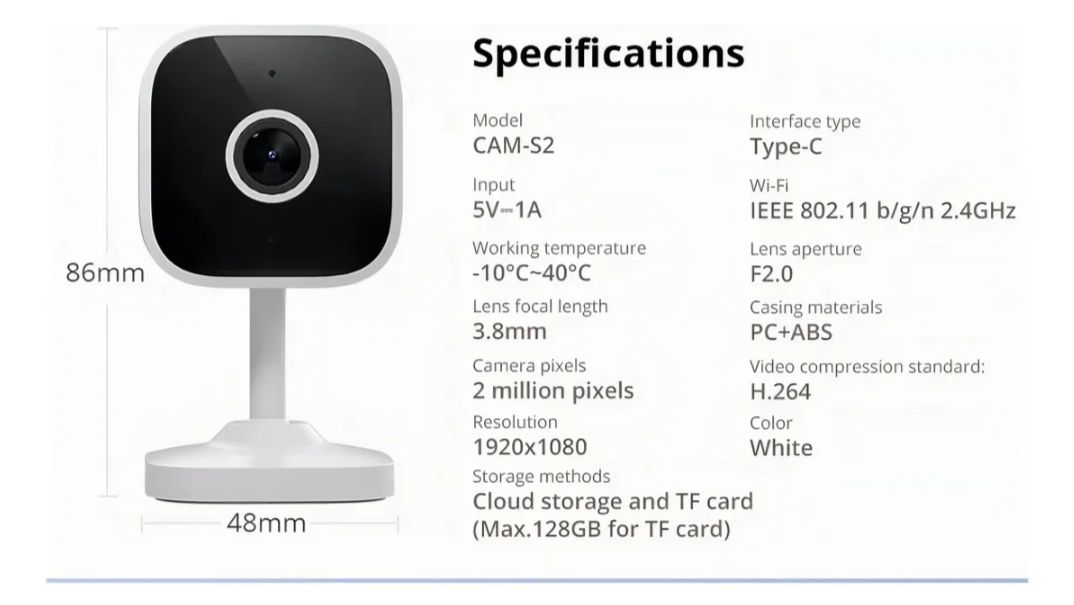 Cámara De Seguridad Wifi Full Hd Sonoff Cam Slim Gen2 Color Blanco