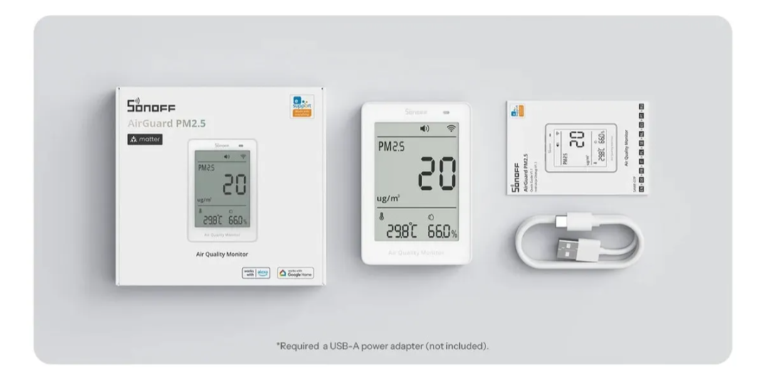 Monitor De Calidad De Aire Pm2.5 Wifi Matter Sonoff Airguard