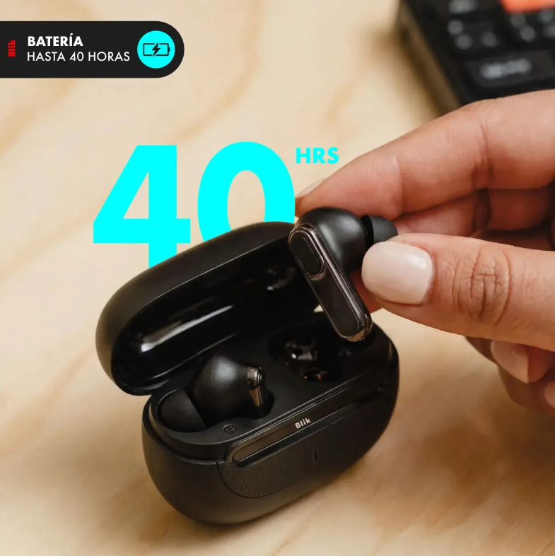 Audifonos Bluetooth Blik Air950 Cancelación De Ruido 40 Hrs Negro