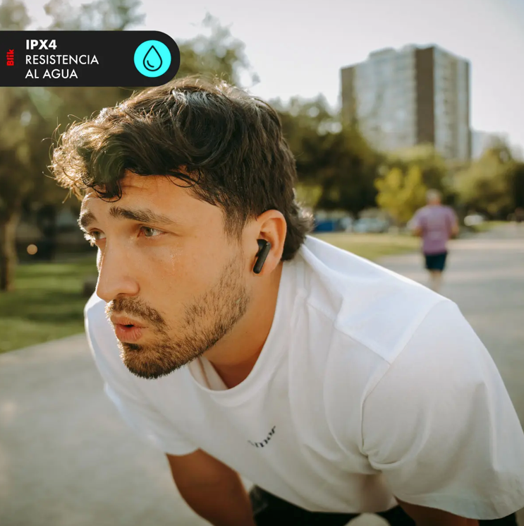 Audifonos Bluetooth Blik Air1000 Cancelación De Ruido 25 Hrs Negro