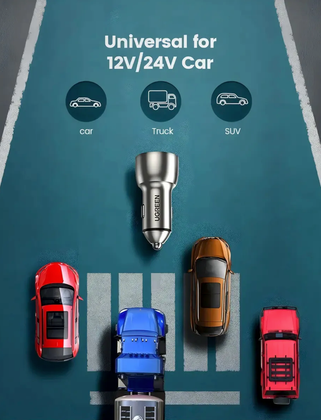 Cargador Auto Usb C Con 2 Puertos Pd3.0 De Carga Rápida 40w