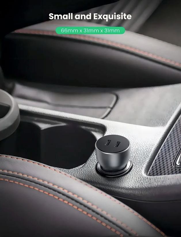 Cargador Auto Usb C Con 2 Puertos Pd3.0 De Carga Rápida 40w