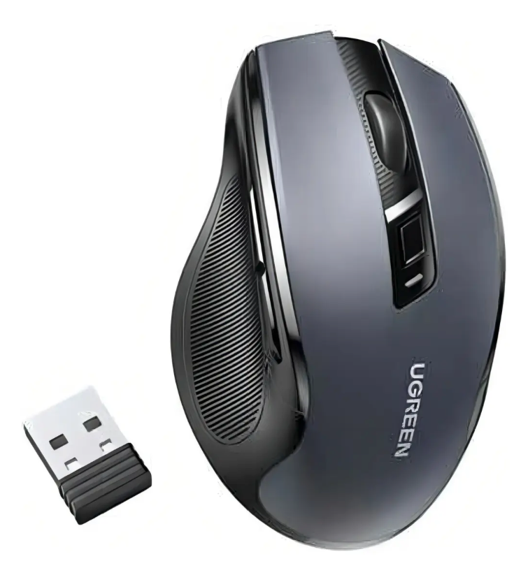 Ratón inalámbrico ergonómico Ugreen de 4000 dpi, diseño silencioso