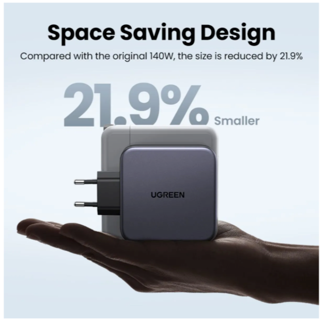 Cargador Usb C 140w Alta Calidad Ugreen Cable Carga Rápida Plateado