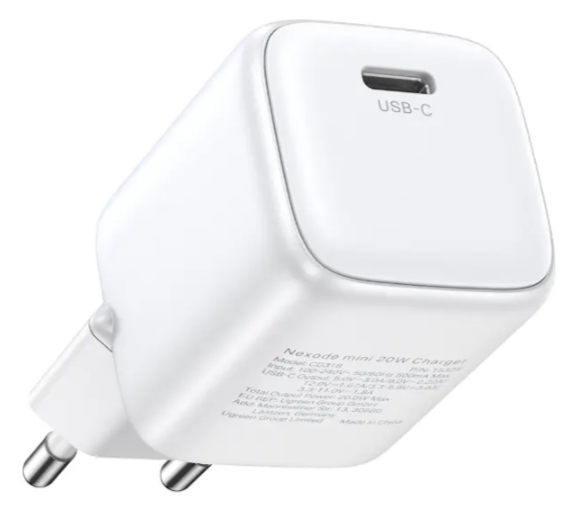 Cargador 20w Mini Nexode Ugreen Gan Tech Pd Blanco