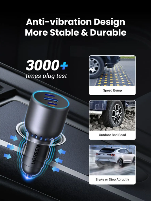 Cargador de coche Ugreen Usb C/a Pd 75w negro