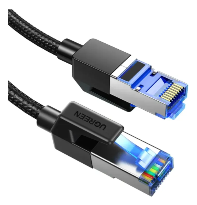 Cable De Red 1m Cat8 F/ftp (40gbps) Trenzado Negro Ugreen Nw