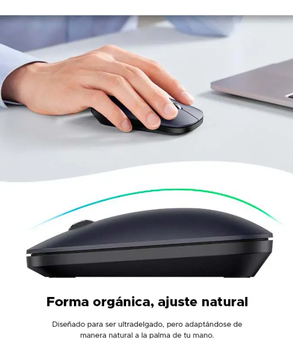 Ratón inalámbrico Ugreen Slim, 2,4 g, 4000 Dpi, negro