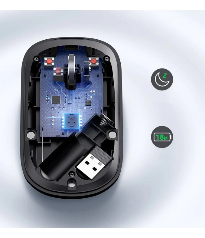 Ratón inalámbrico Ugreen Slim, 2,4 g, 4000 Dpi, negro