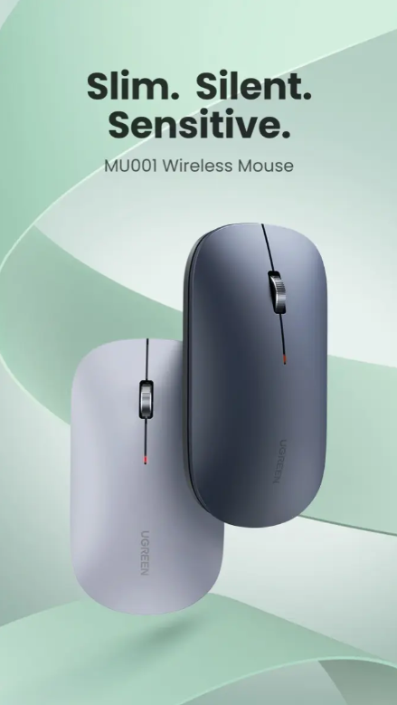 Ugreen Mouse Inalámbrico Ultradelgado Gris