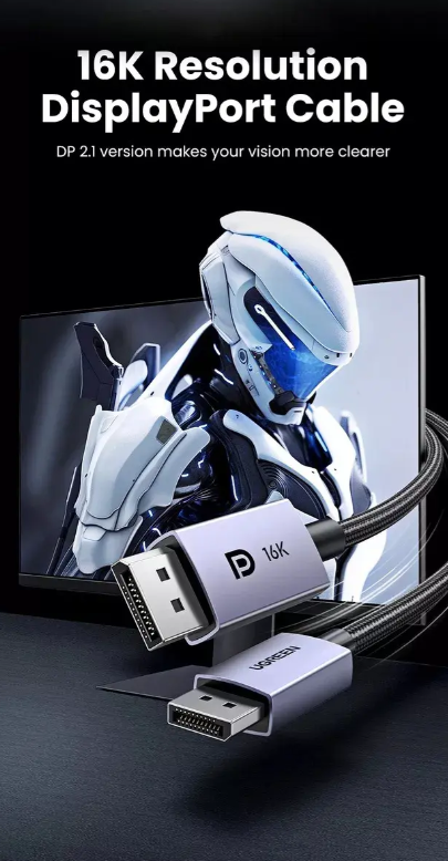Cable Display Port 2.1 Premium 16k 240hz Hdr Gsync 1m Ugreen