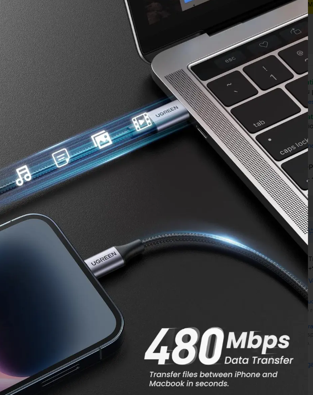 Cable Usb C A Lightning De Carga Rápida Ugreen