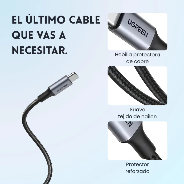 Cable Usb Tipo C Carga Rapida 3a Cable De Datos 3mts Ugreen