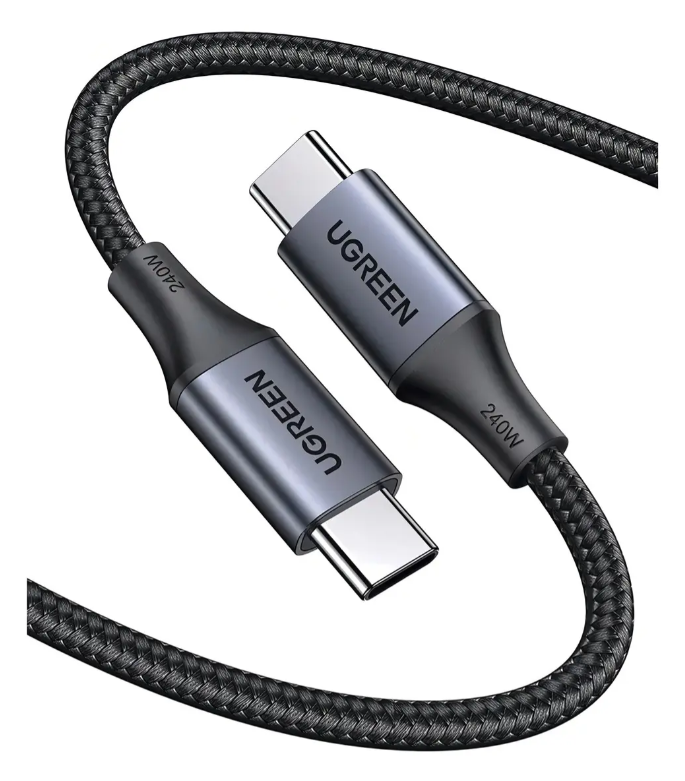 Cable Ugreen 240w Usb C - Usb C Para Notebook Carga Rapida Negro