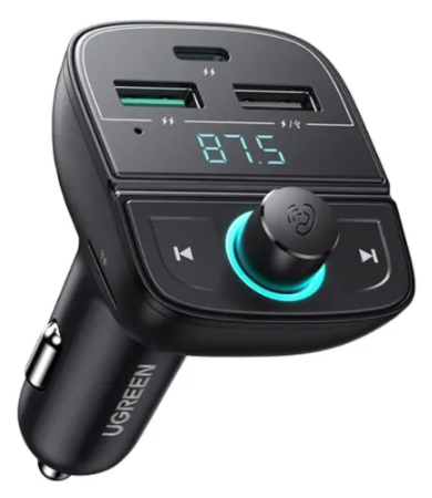 Ugreen Transmisor Fm/bluetooth Y Cargador De Coche + Ranura