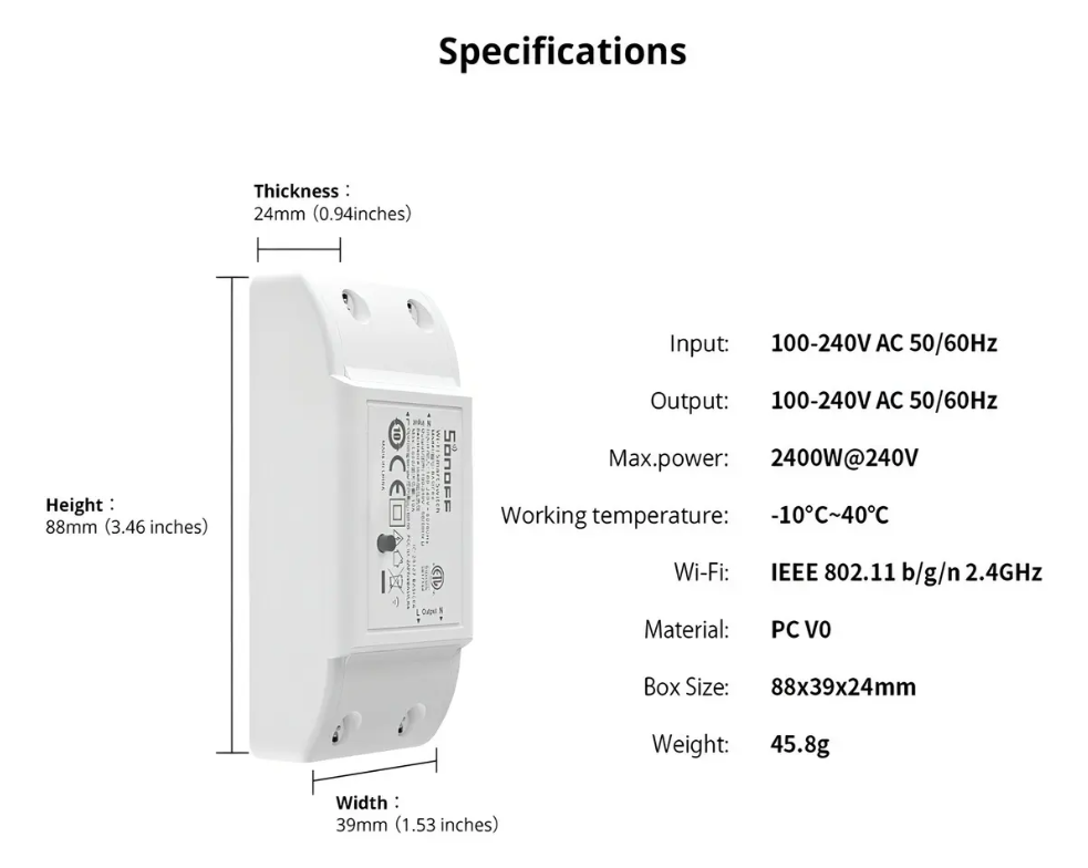 Interruptor WiFi Sonoff Basic R4