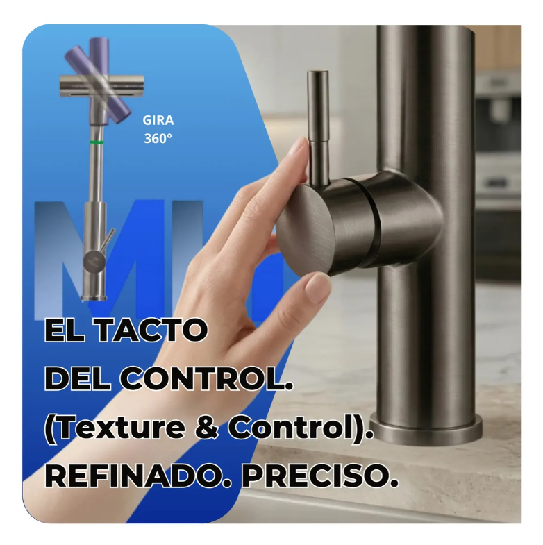 Griferia Monomando Lavaplato Gourmet Extensible 4 Modos Plateado Acero