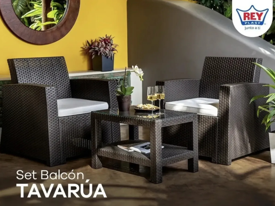 Set Ratan Balcon O Terraza Incluye Cojines