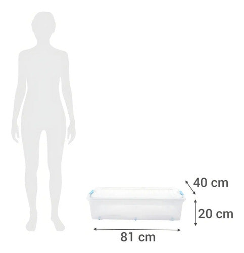Reyplast Bajo Cama Transparente Broches Azules con Ruedas - imagen 8