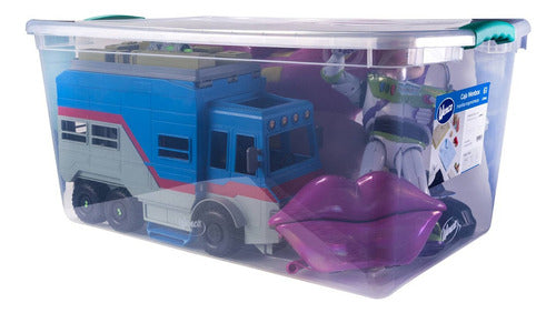 Caja Organizadora Organizador Plastico 61 Lts Transparente Wenbox