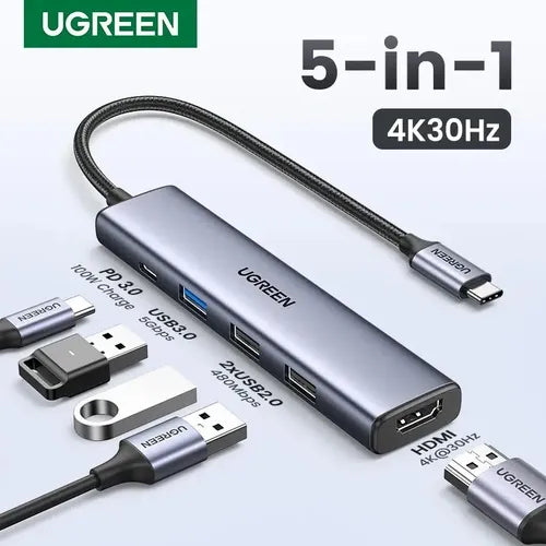 Adaptador HDMI para Mac Multipuerto USB C Hub Ipad Macbook Color Gris Oscuro - imagen 2
