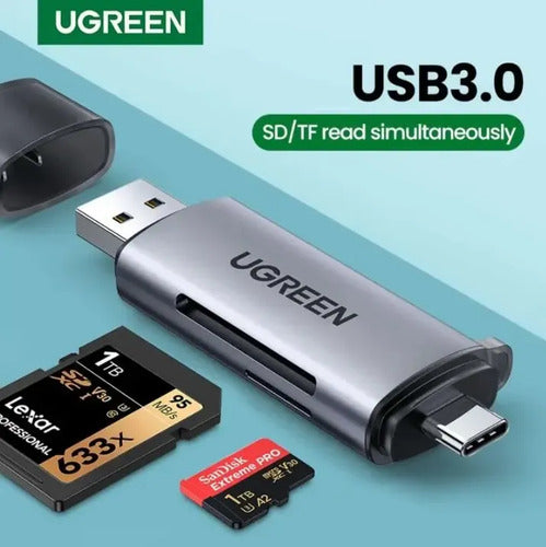 Lector 2en1 Multi-tarjeta De Memoria Usb-c 3.1 (sd/microsd)