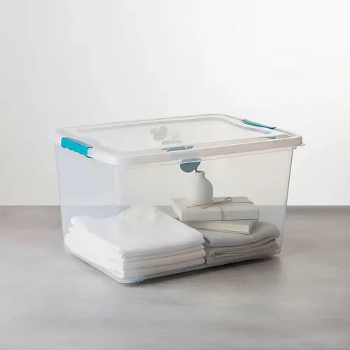 Caja Organizadora Reyplast 38 Litros Transparente Con Ruedas - imagen 5