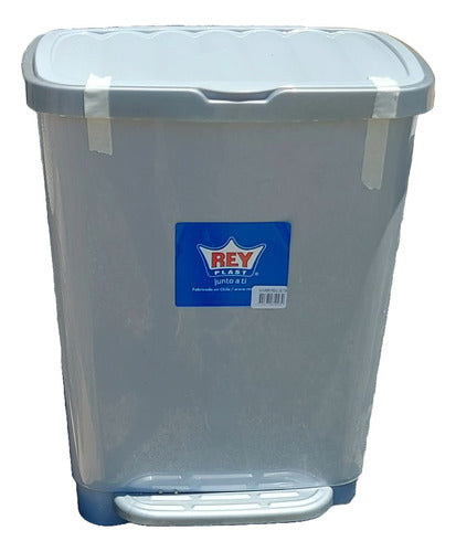 Basurero Pedal 25 Lts. con Sujeta Bolsa 50x70 Gris Reyplast