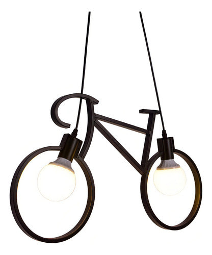Lampara Colgante Forma De Biciceta Color Negro