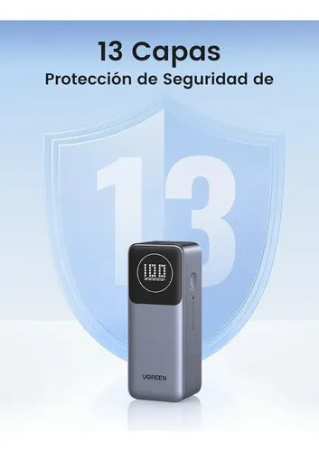 UGREEN MEGA BATERIA PORTATIL 12.000MAH CON SALIDA 100W MAX CARGA RAPIDA 1USB-C + 1USB-A PB724