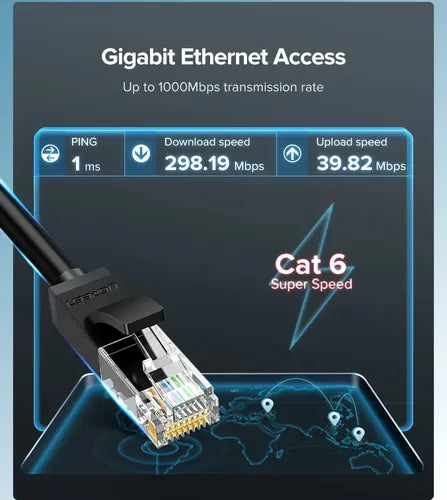 Cable de Red 30m Cat6 (1000mbps) Negro UGREEN Nw102 - imagen 9